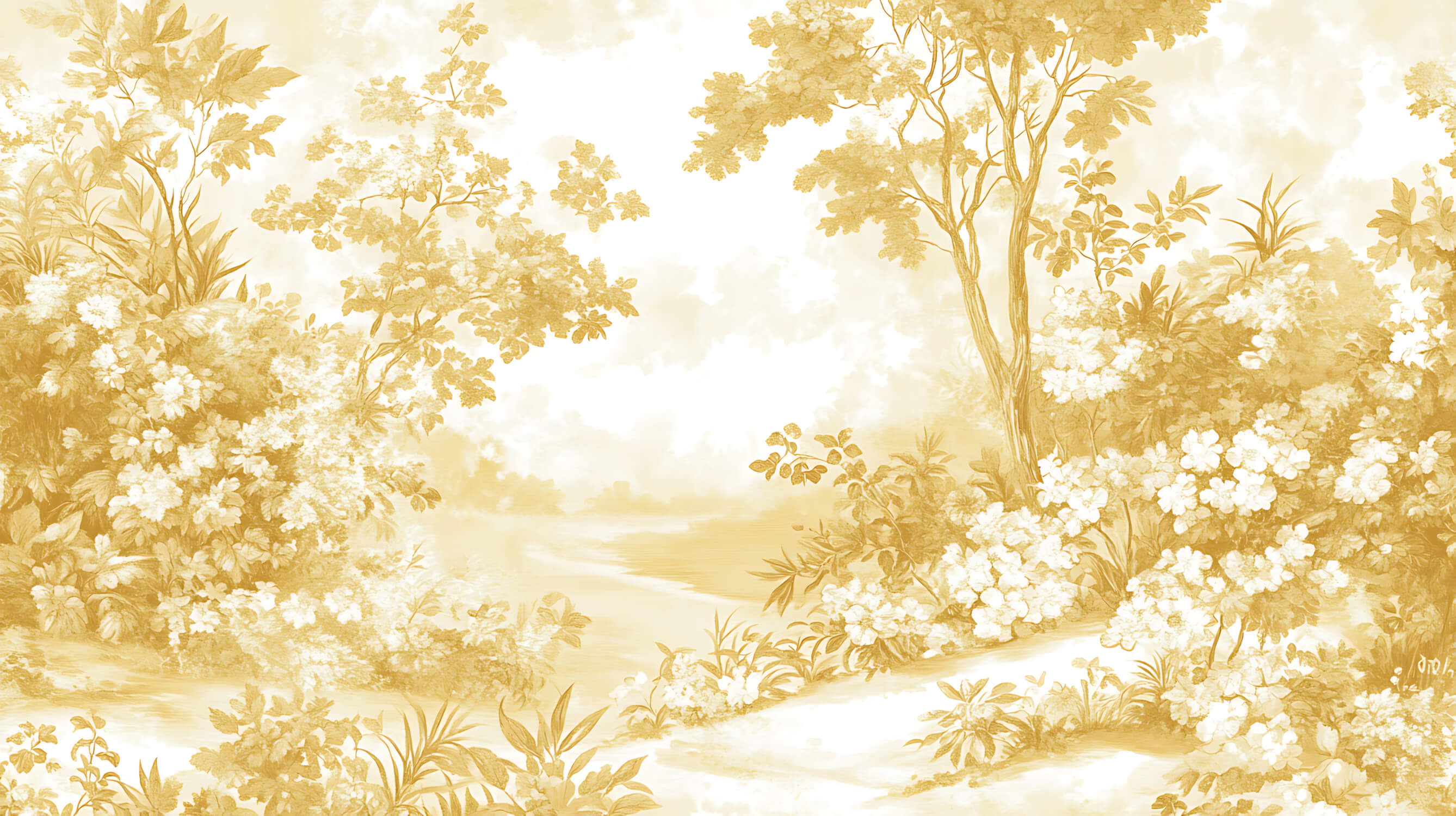 Papier Peint Toile De Jouy Jaune