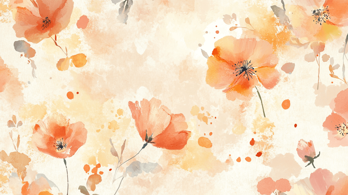 Papier Peint Aquarelle Fleurs Estivales En Dégradé Coloré