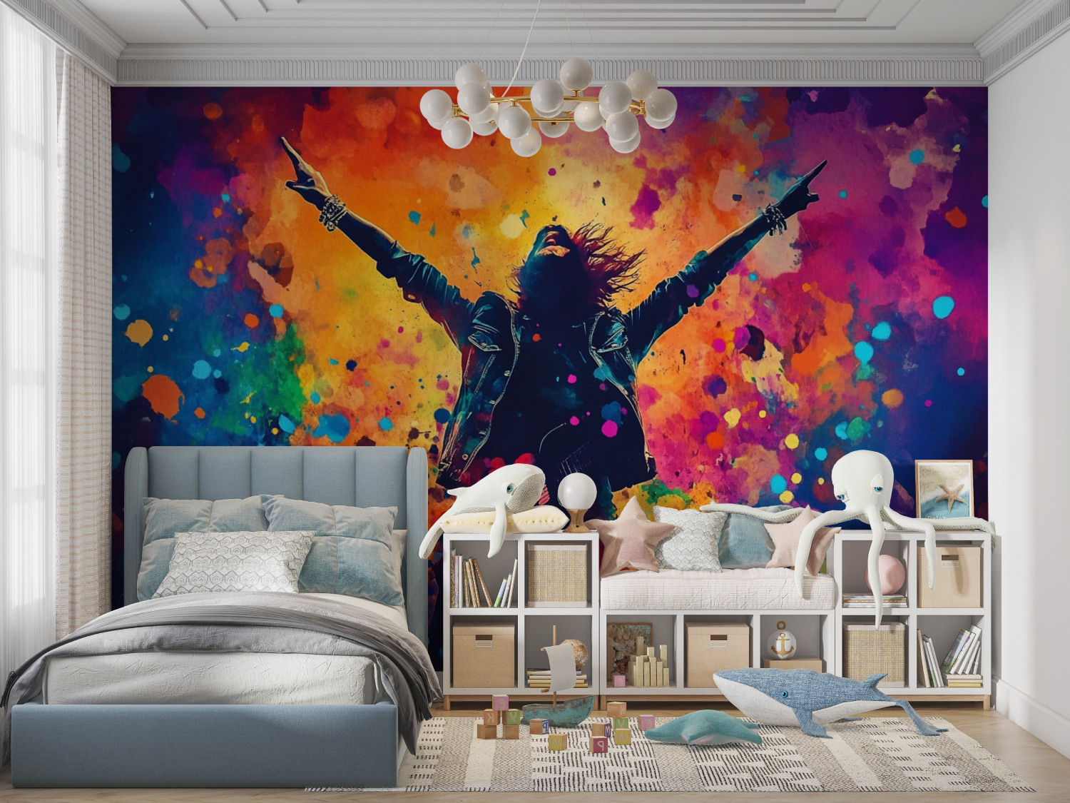 Papier peint rock star colorful panoramique garcon