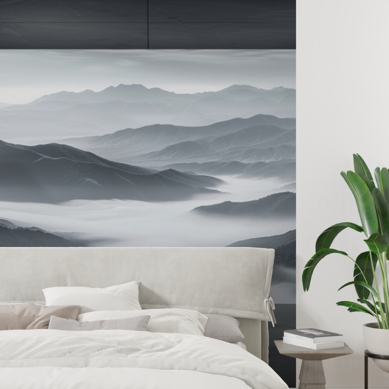 Papier peint panorama nature no... blanc tapisserie tendance