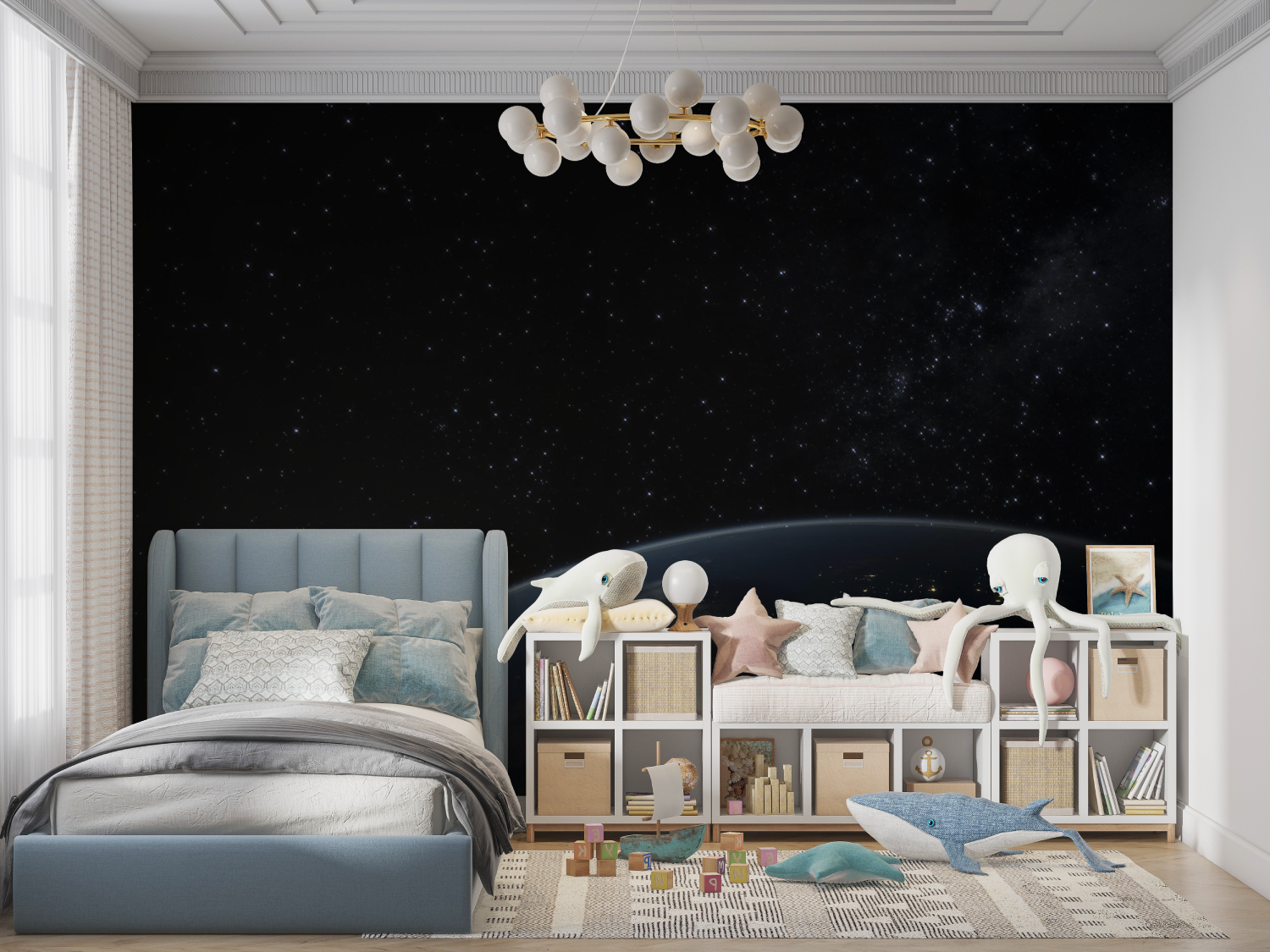 Papier peint avec l espace panoramique garcon