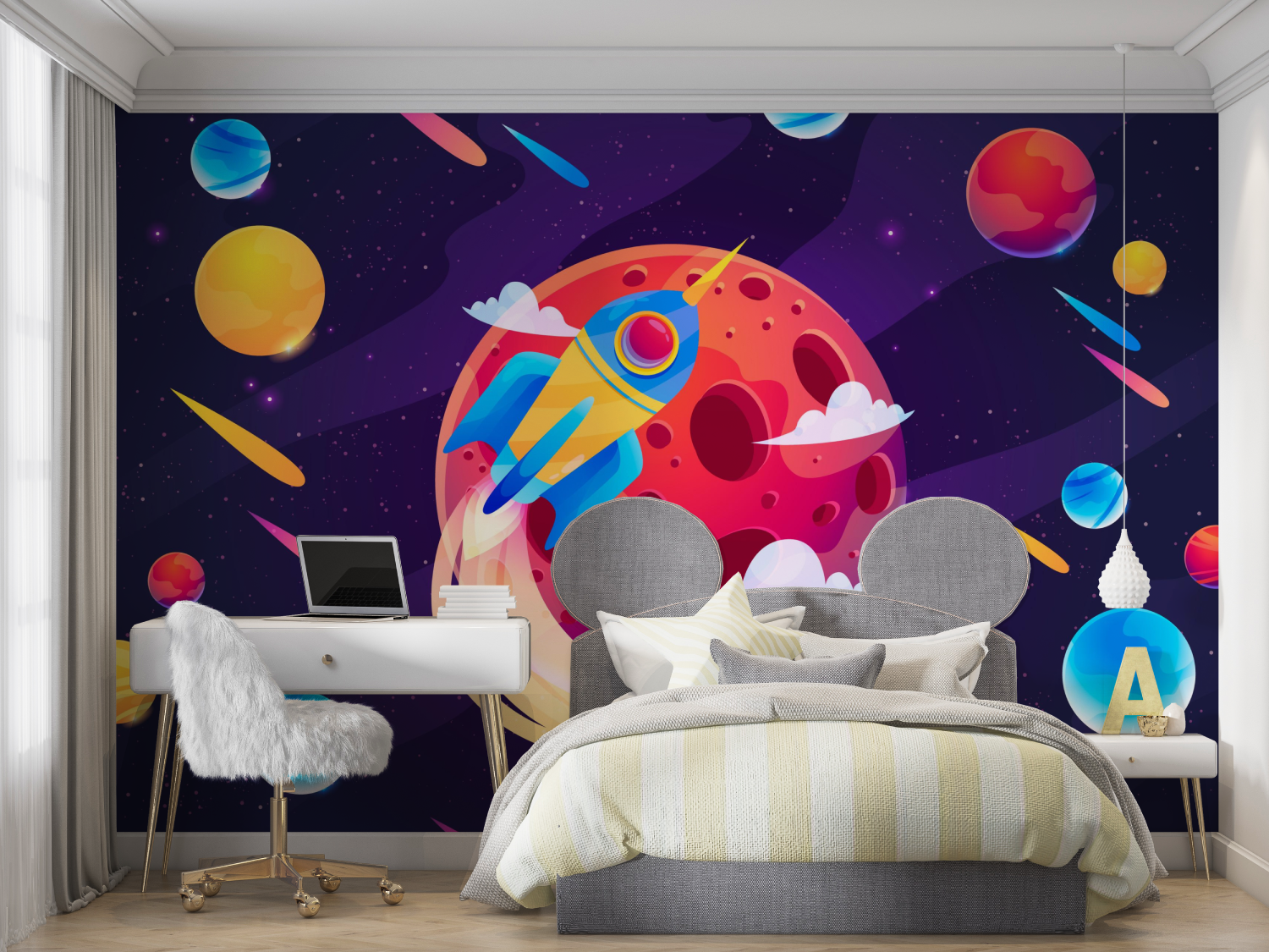 Papier peint espace pluie de me...es mur chambre panoramique