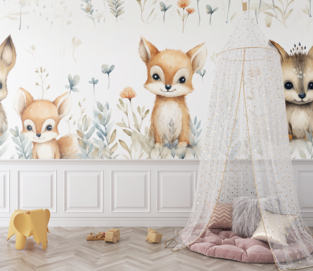 Papier peint renard boheme bebe
