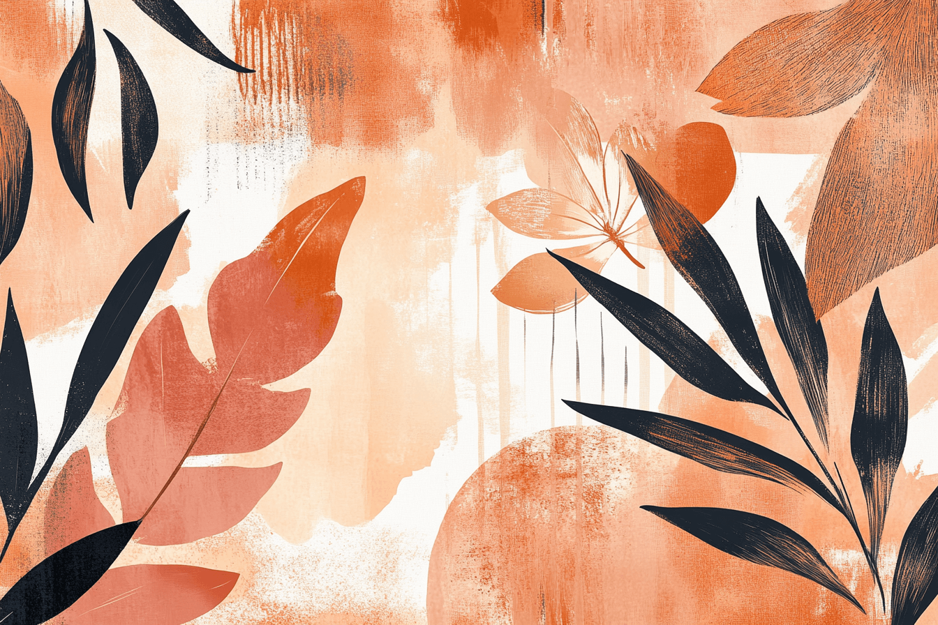 Papier Peint Terracotta Et Rose Poudré