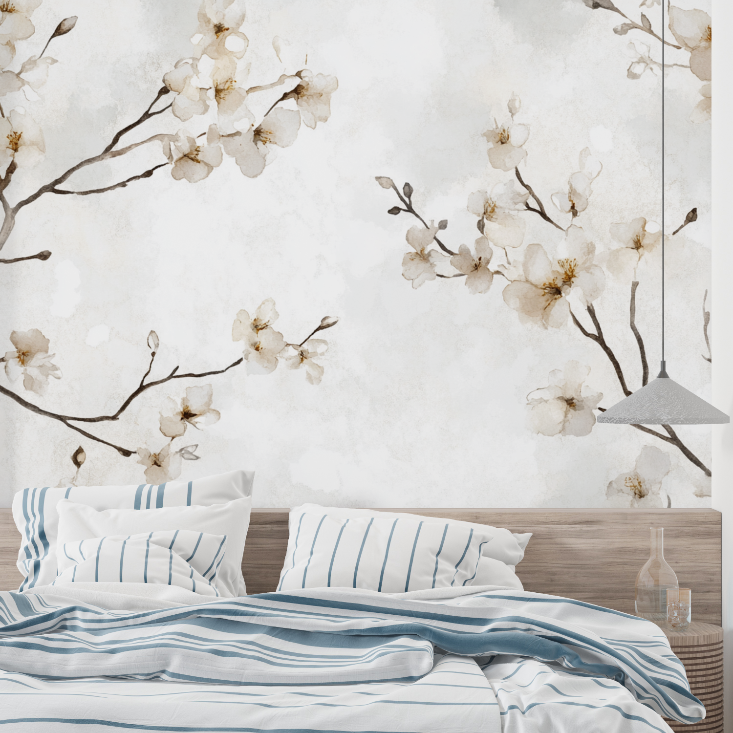Papier peint aquarelle branches...ries tendance leroy merlin