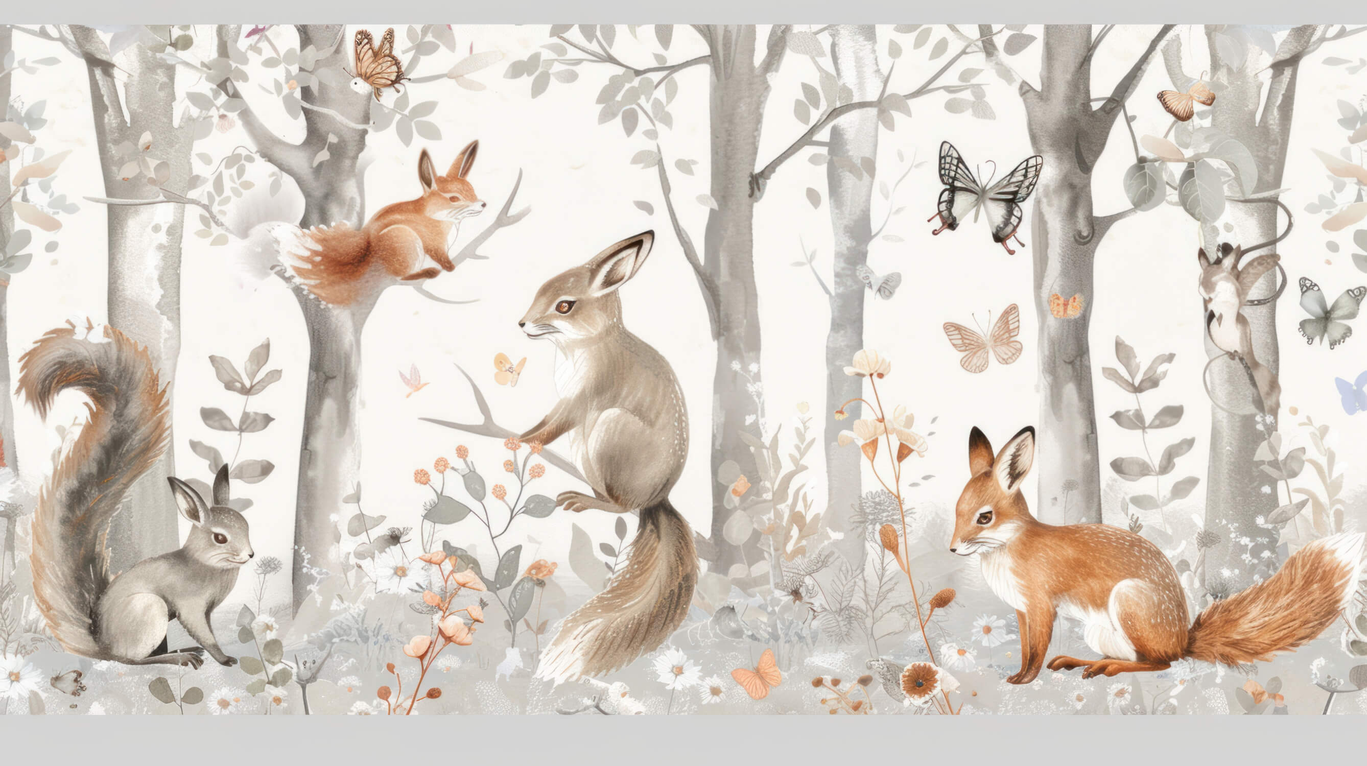 Papier Peint Tapisserie Renard Forêt