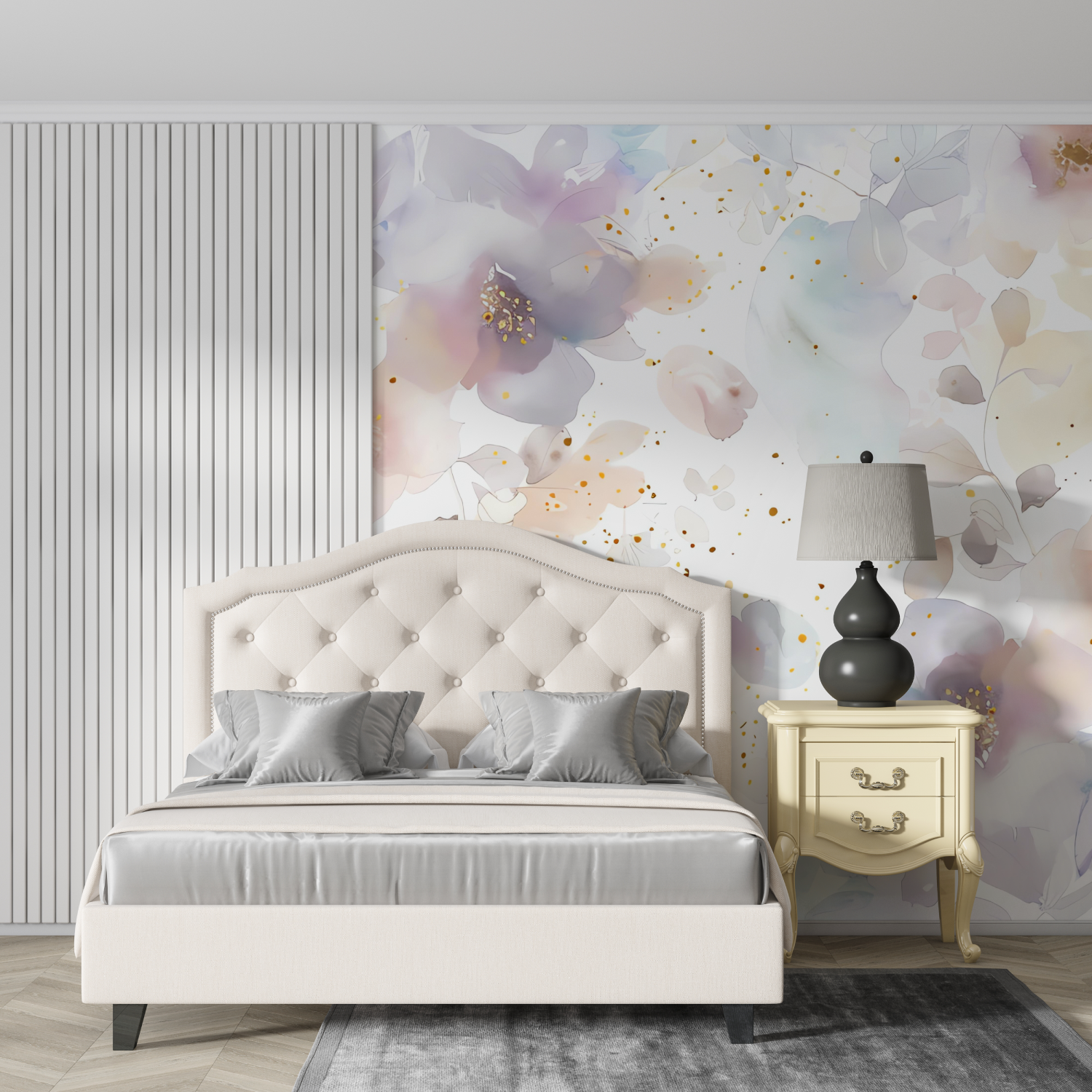 Papier peint aquarelle fleurs elegantes design