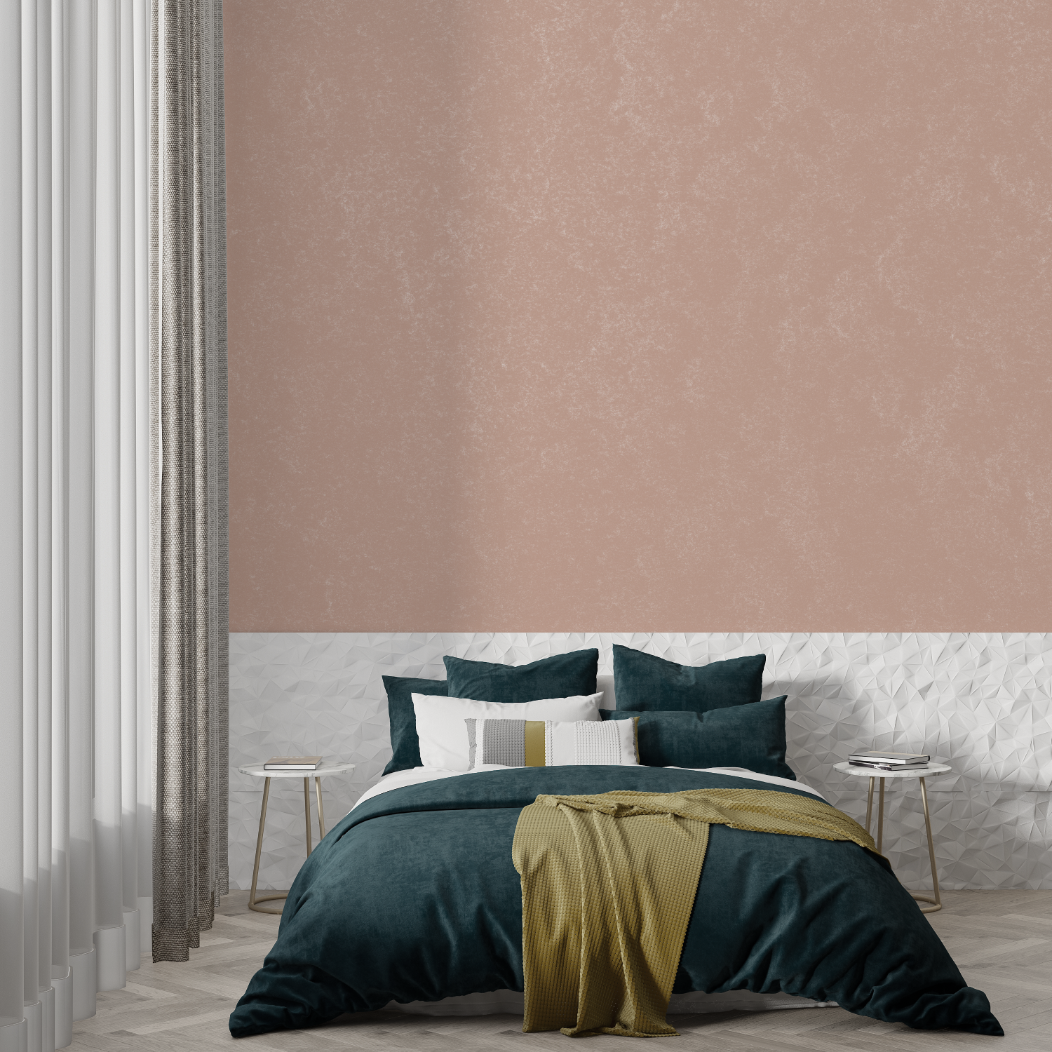 Papier Peint Rose Terracotta - panoramique-mur