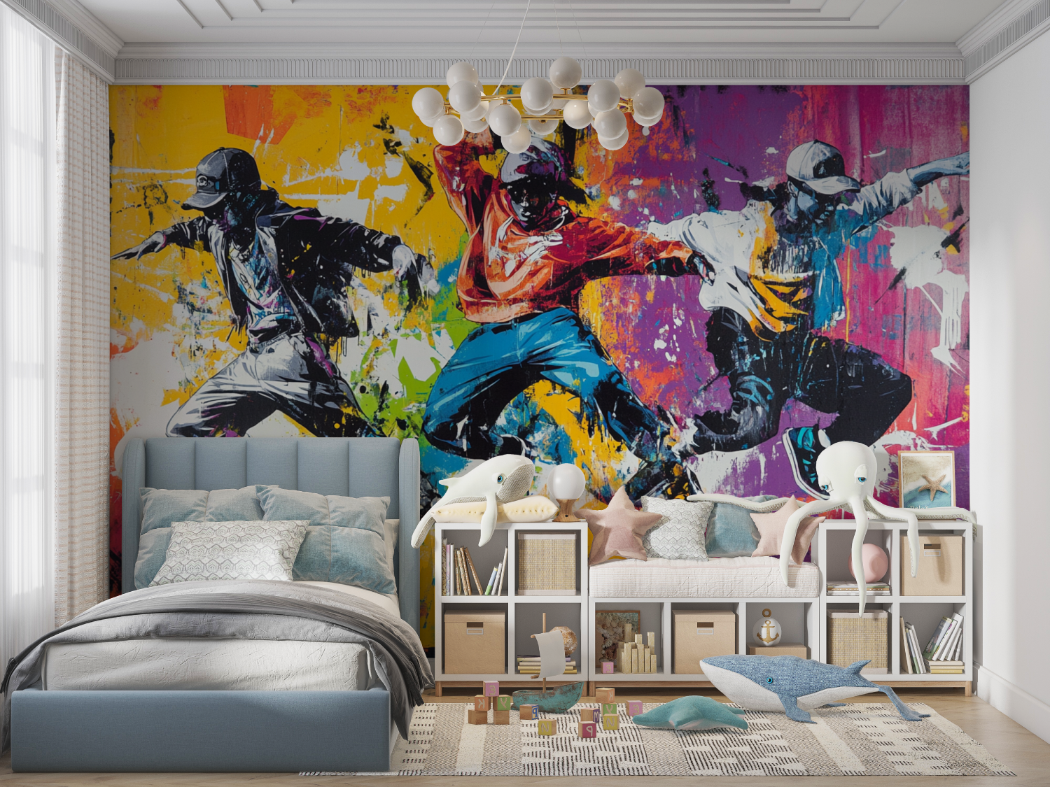 Papier peint freestyle hip hop panoramique garcon
