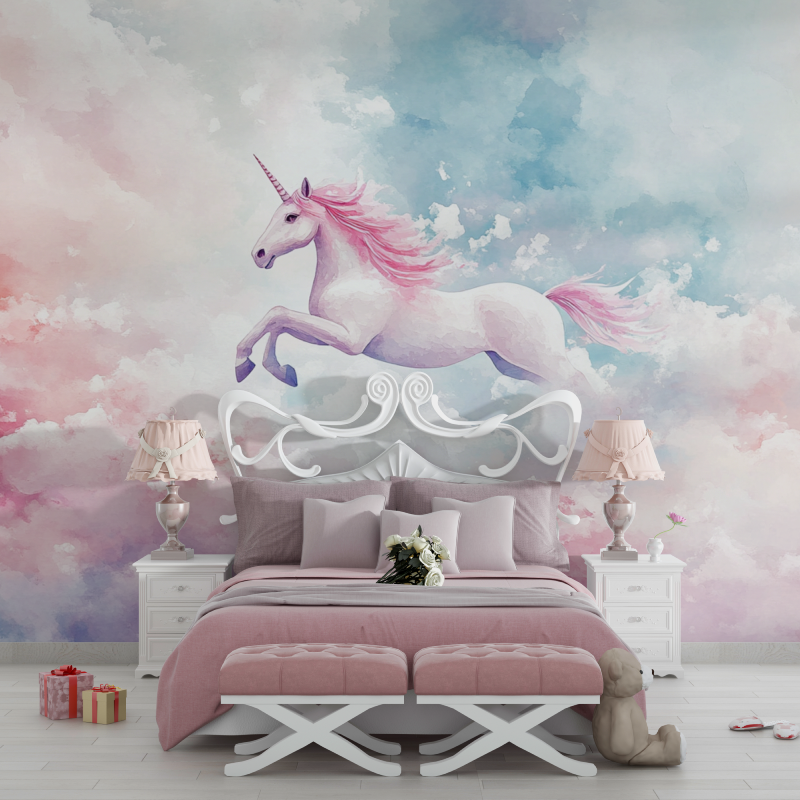 Papier peint chambre complete l... les nuages chambre filles