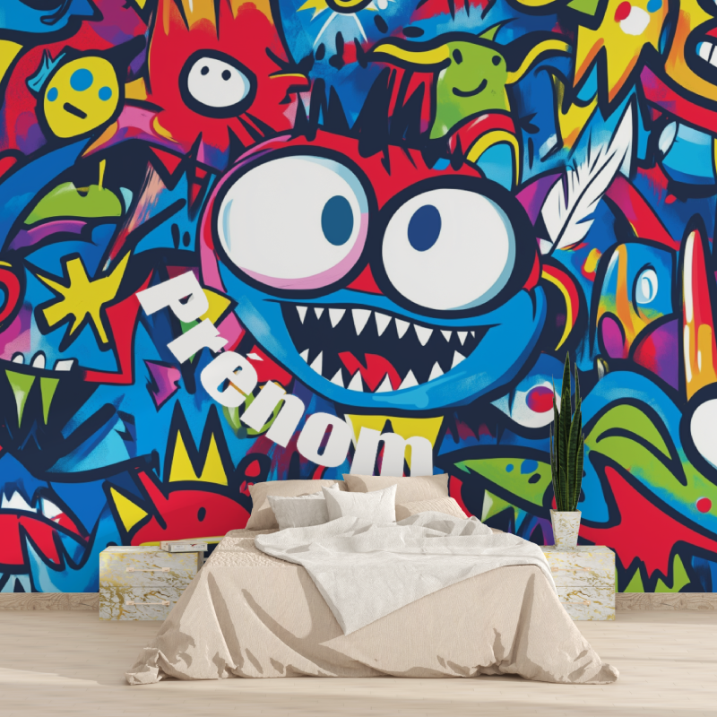 Papier peint graffiti prenom 1815