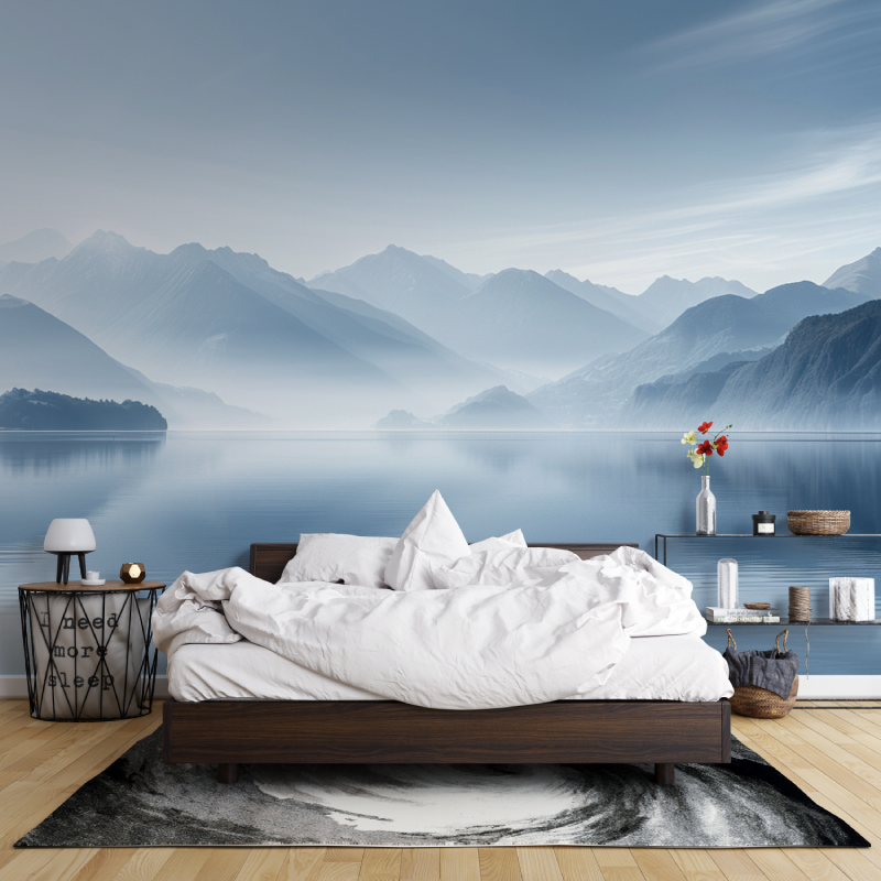Papier peint annecy et son lac paisible leroy merlin mur