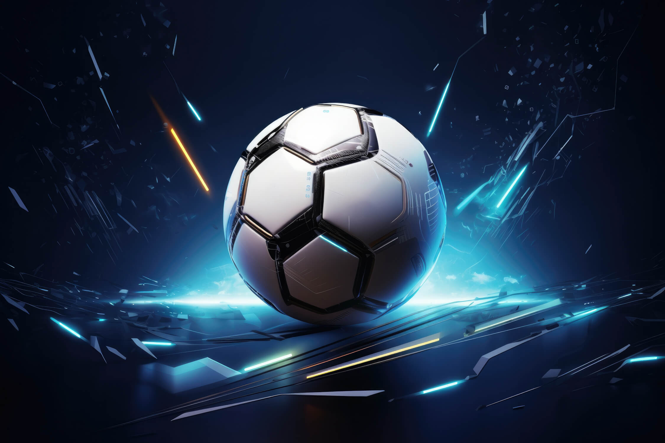 Papier Peint 3D Ballon Foot Bleu