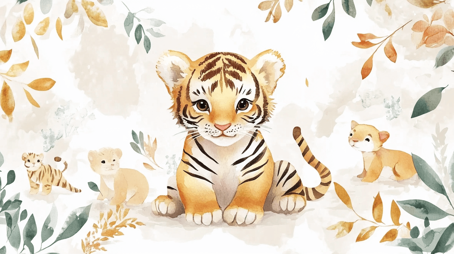 Papier Peint Tigre Et Animaux De La Forêt