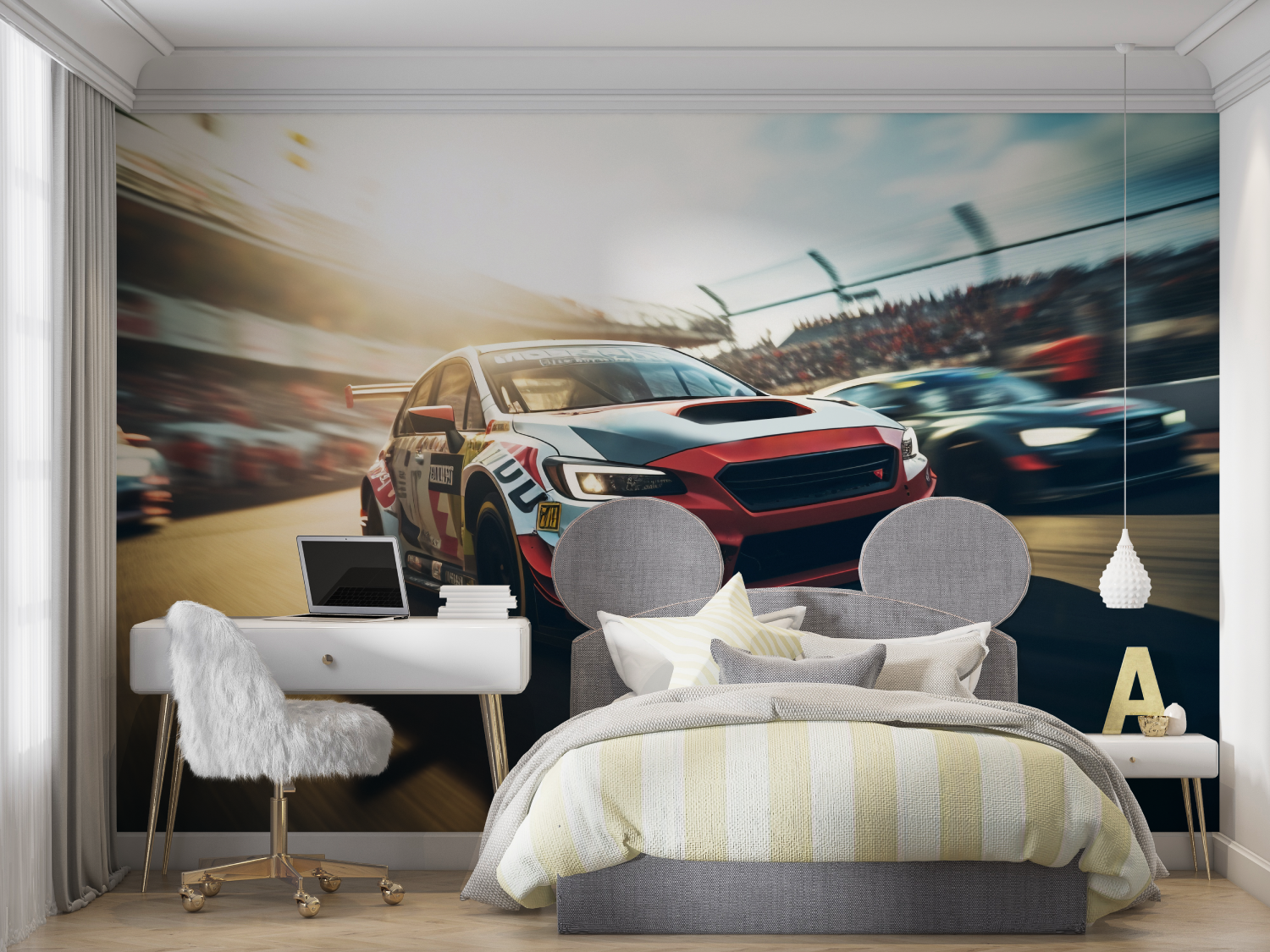 Papier peint course de voiture mur chambre panoramique