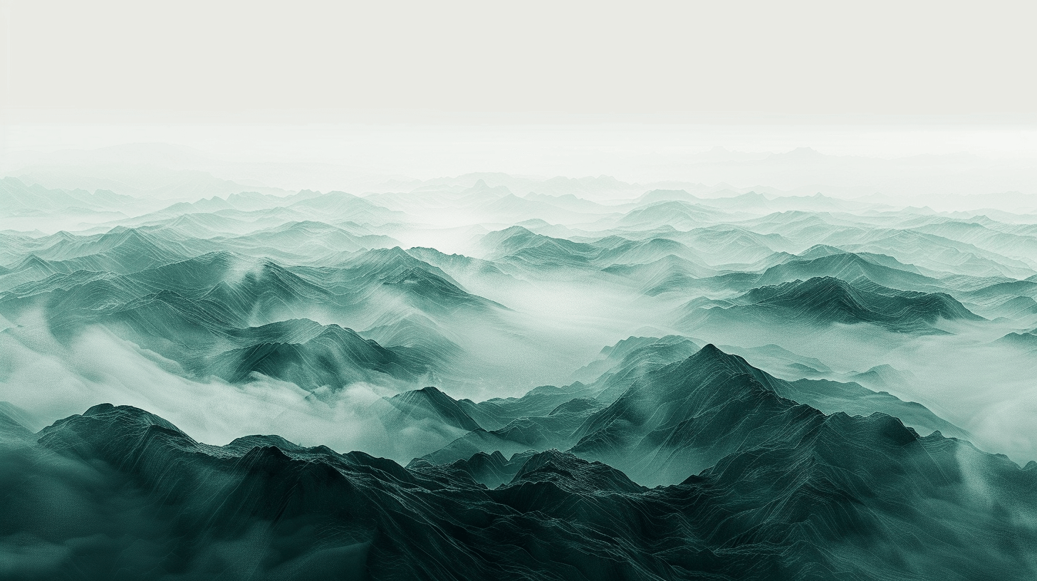 Papier Peint Salle De Bain Illustration Montagnes Vert