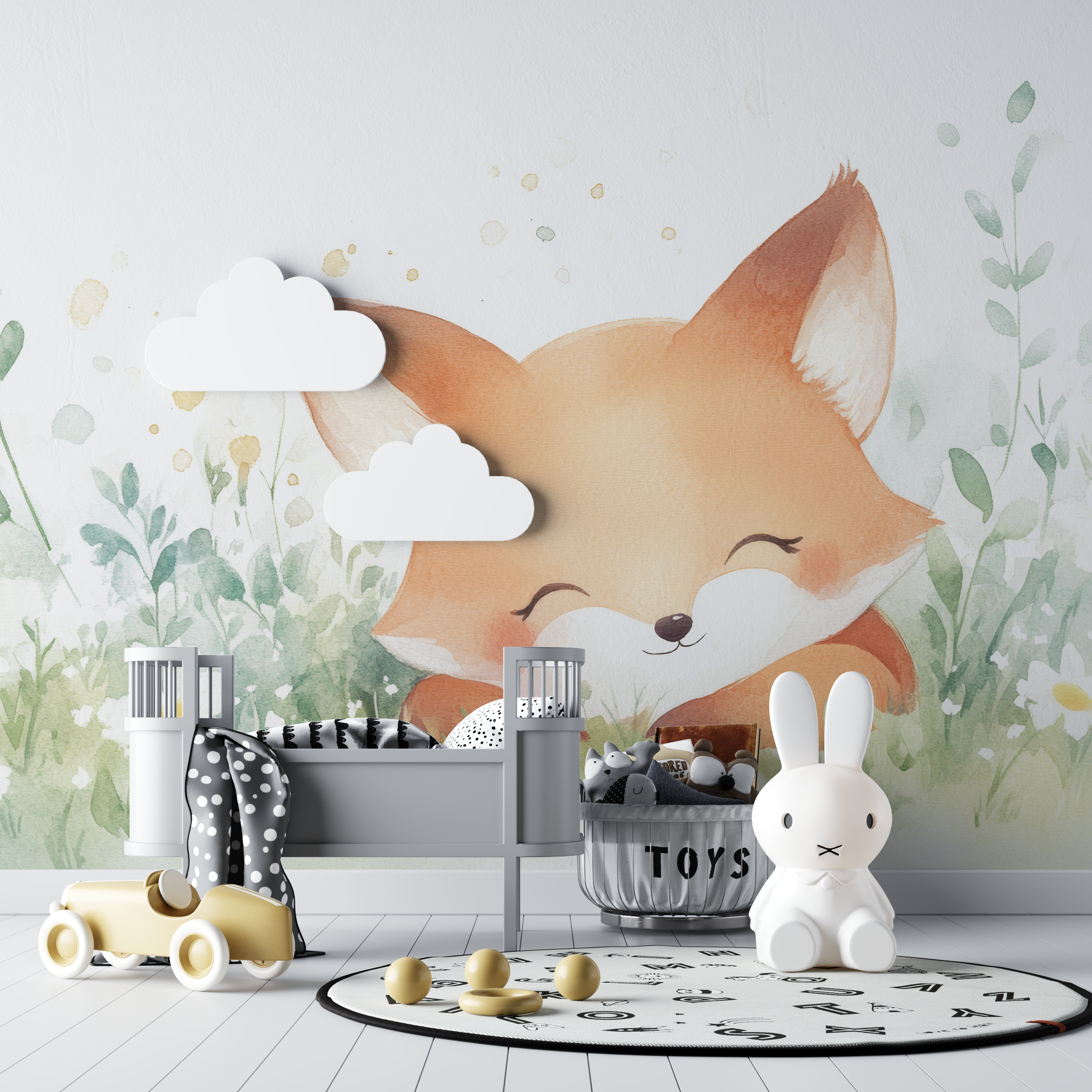 Papier peint nouveau ne renard bebe tipi