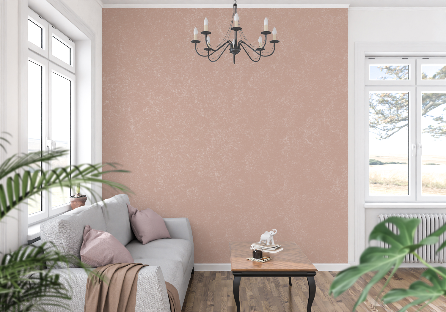 Papier Peint Rose Terracotta - francais