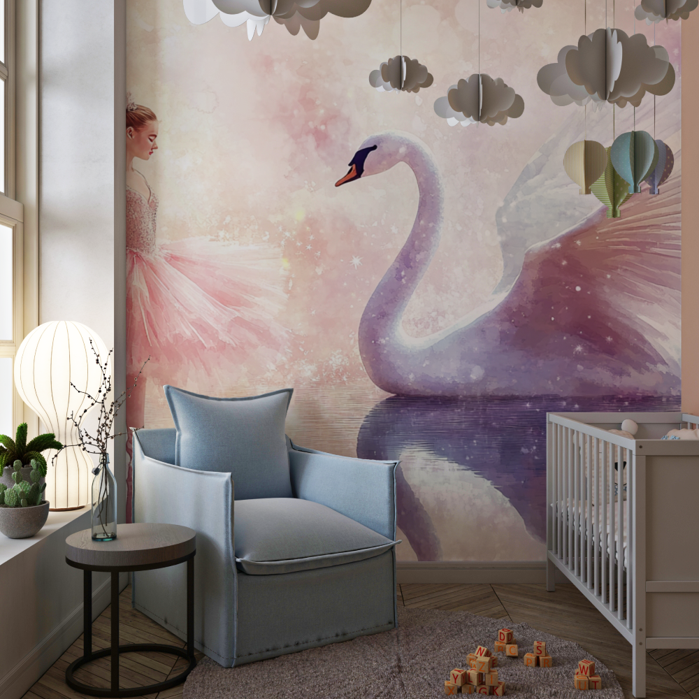 Papier peint princesse cygne no...ballerine chambre de fille
