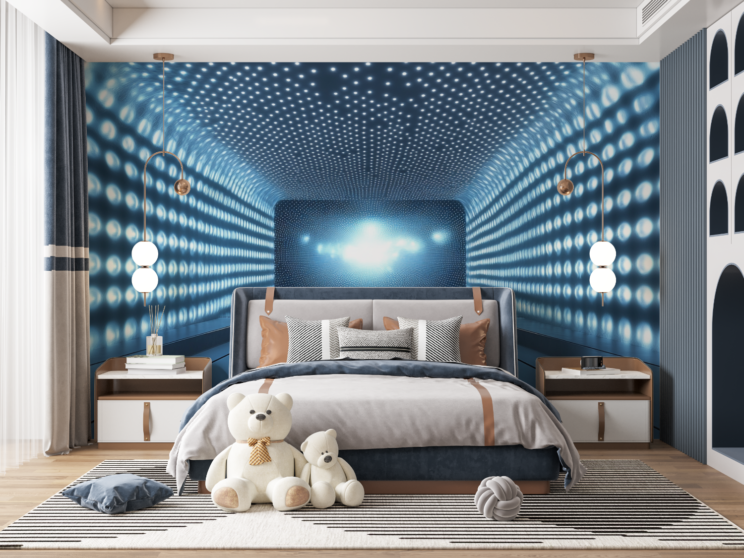 Papier peint chambre futuriste mur panoramique