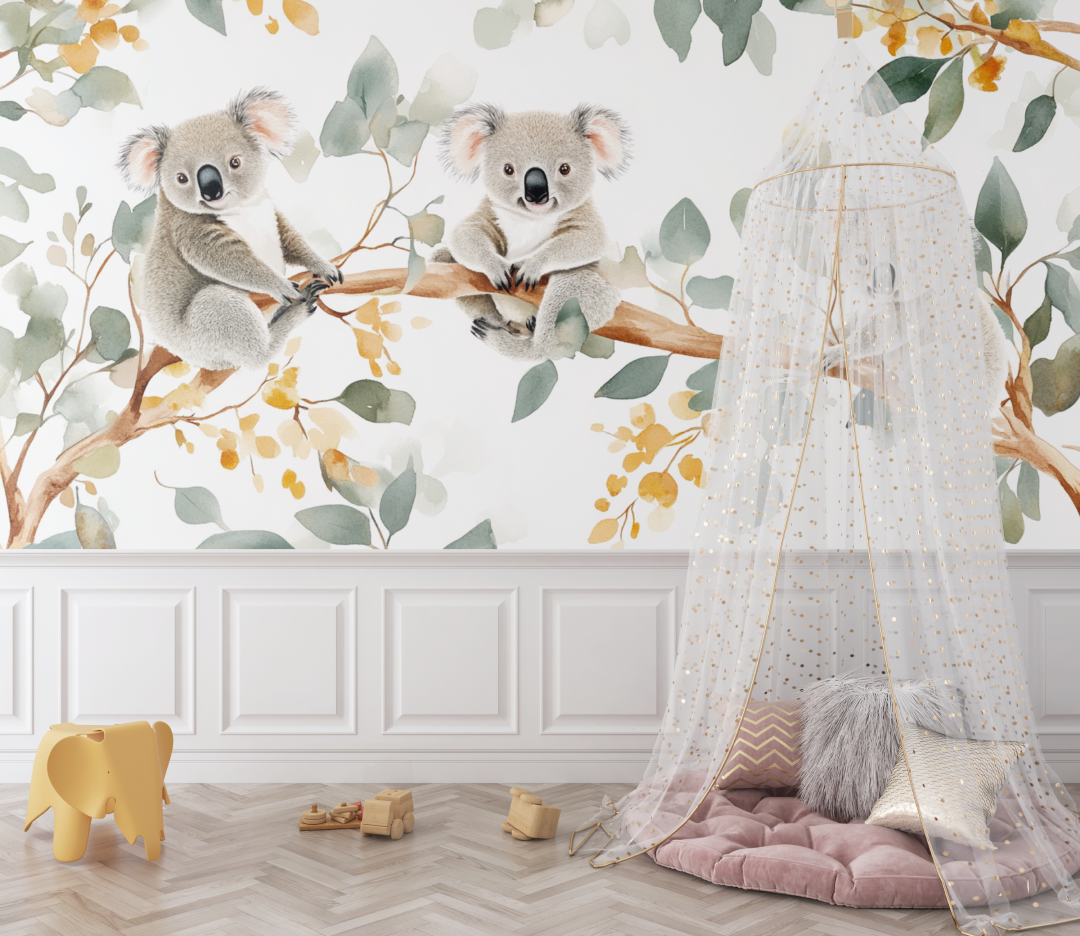 Papier peint koala au lever du jour bebe