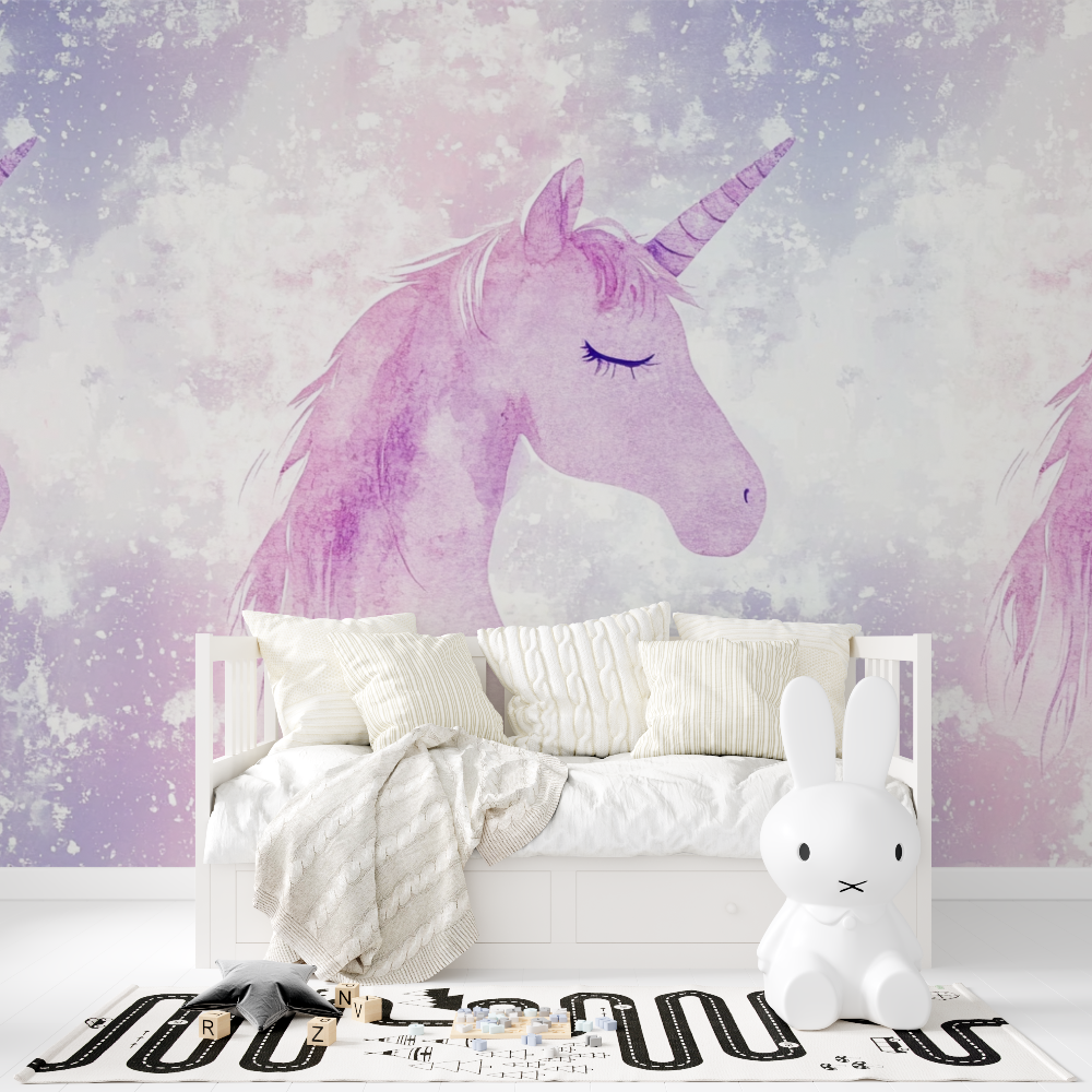Papier peint deco licorne chambre fille tapisserie fille