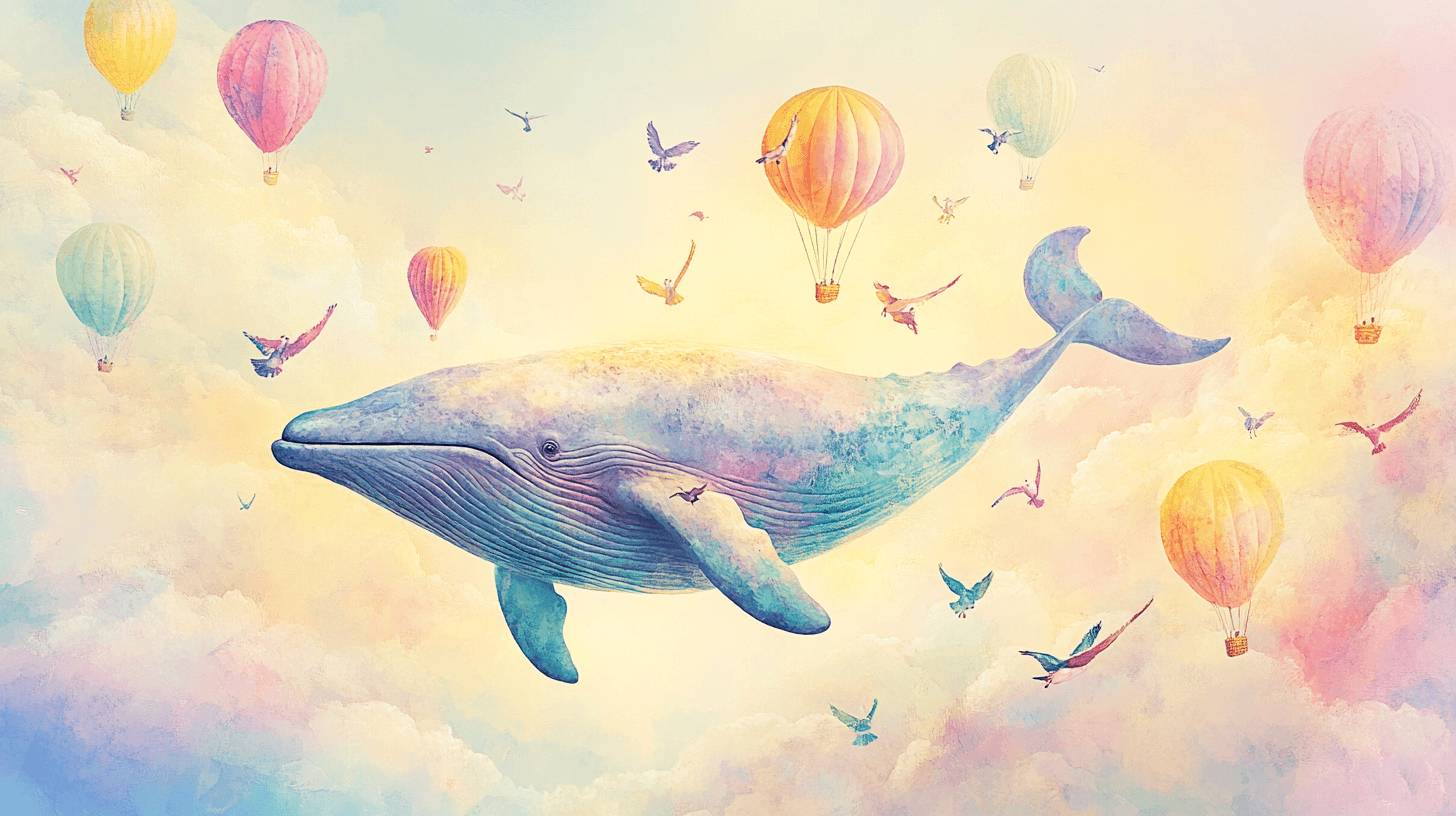 Papier Peint Baleine Et Montgolfière