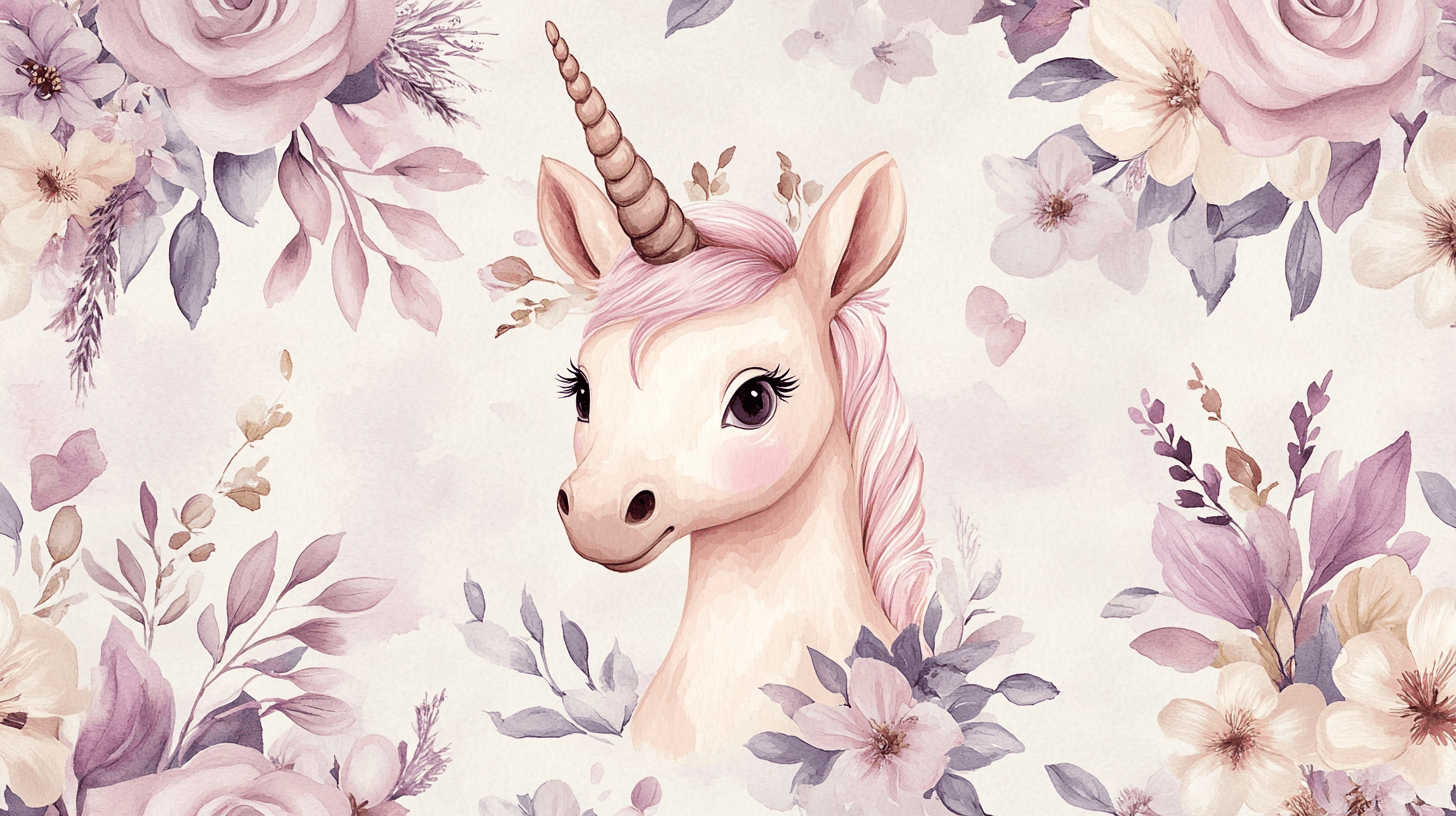 Papier Peint Fille Licorne Déco Chambre
