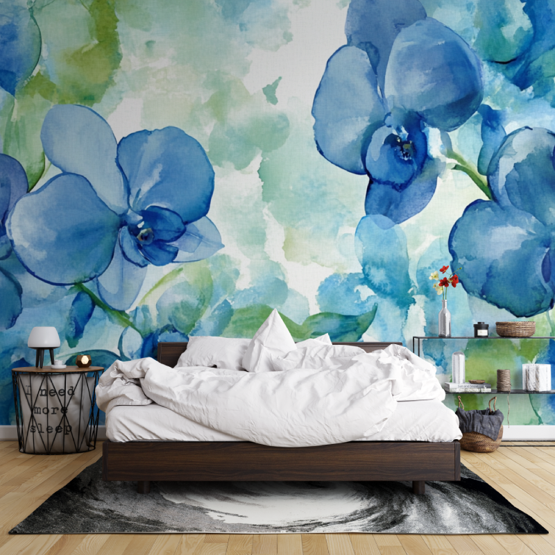 Papier peint aquarelle orchidee...e elegant leroy merlin mur
