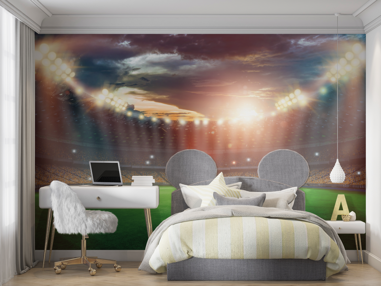 Papier peint chambre foot mur chambre panoramique