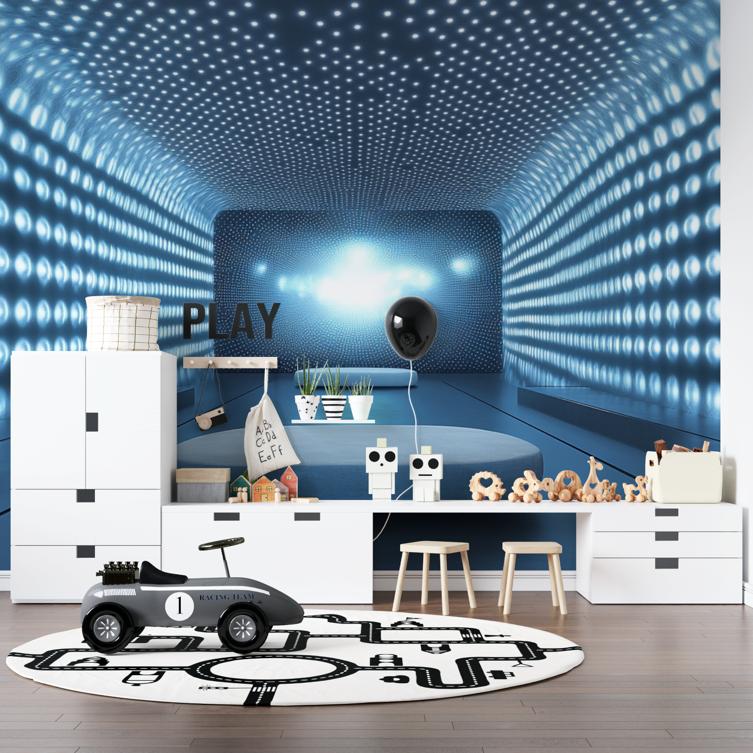 Papier peint chambre futuriste pano anime