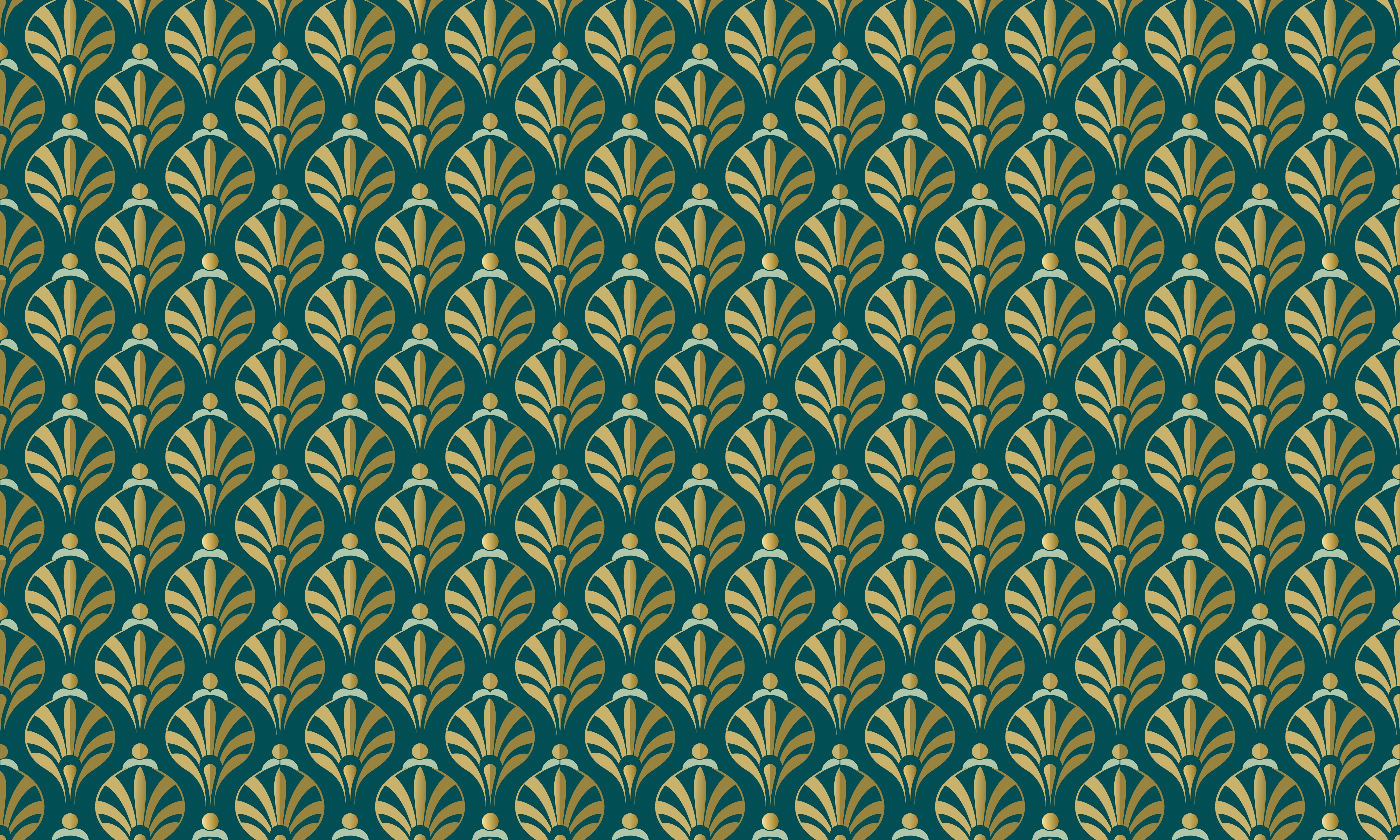 Papier Peint Bleu Vert Doré