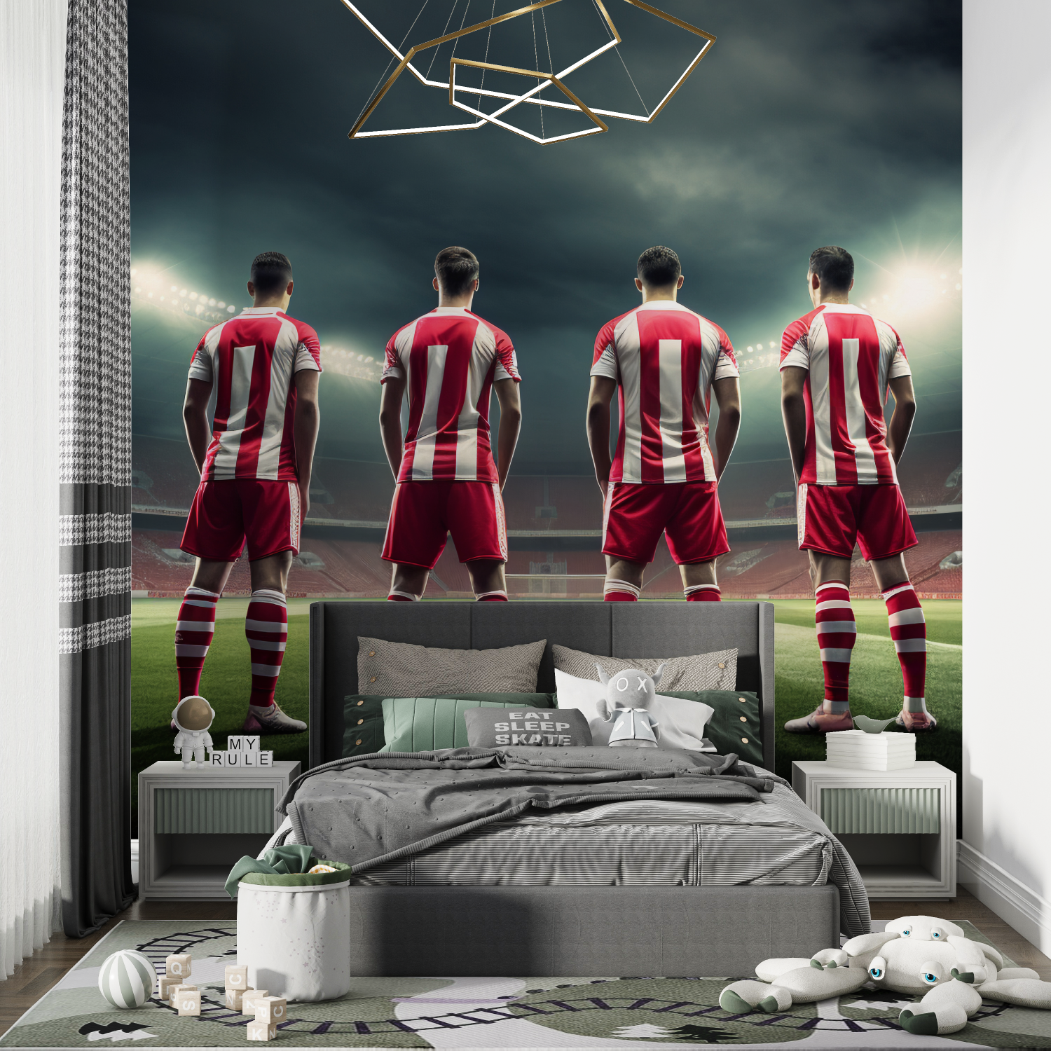 Papier peint chambre foot joueur chambre de garcon
