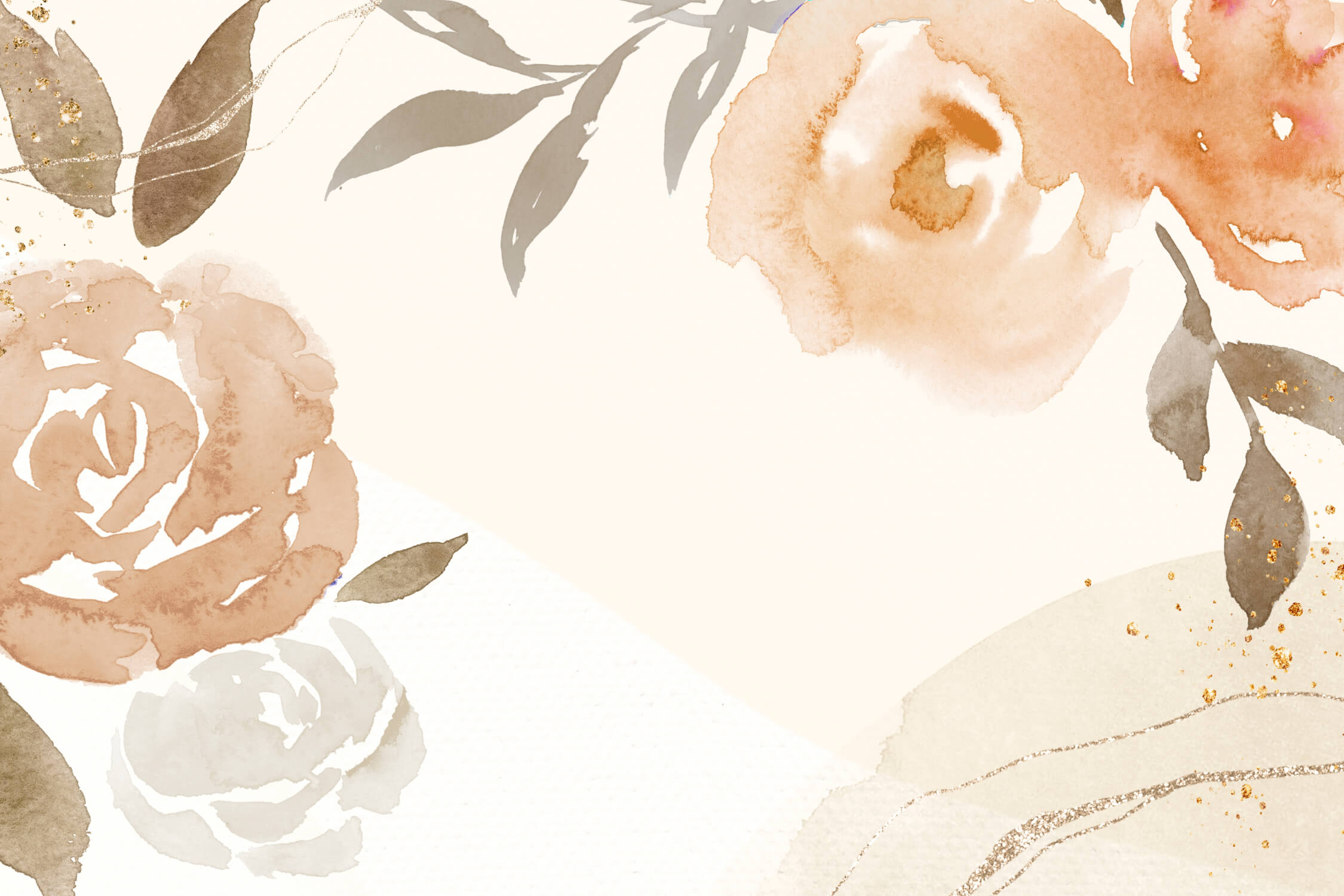 Papier Peint Aquarelle Fleurs Beiges