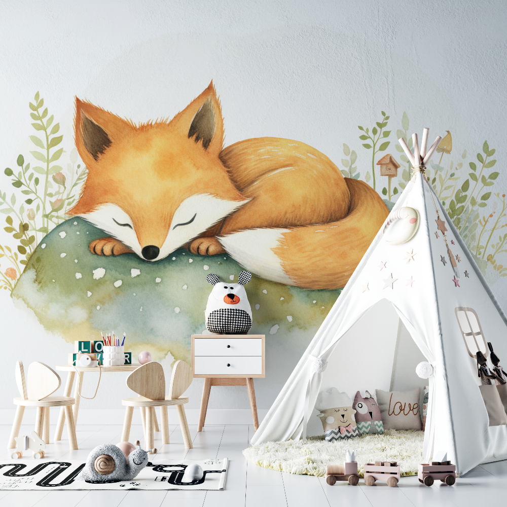 Papier peint renard chambre bebe chambre bebe