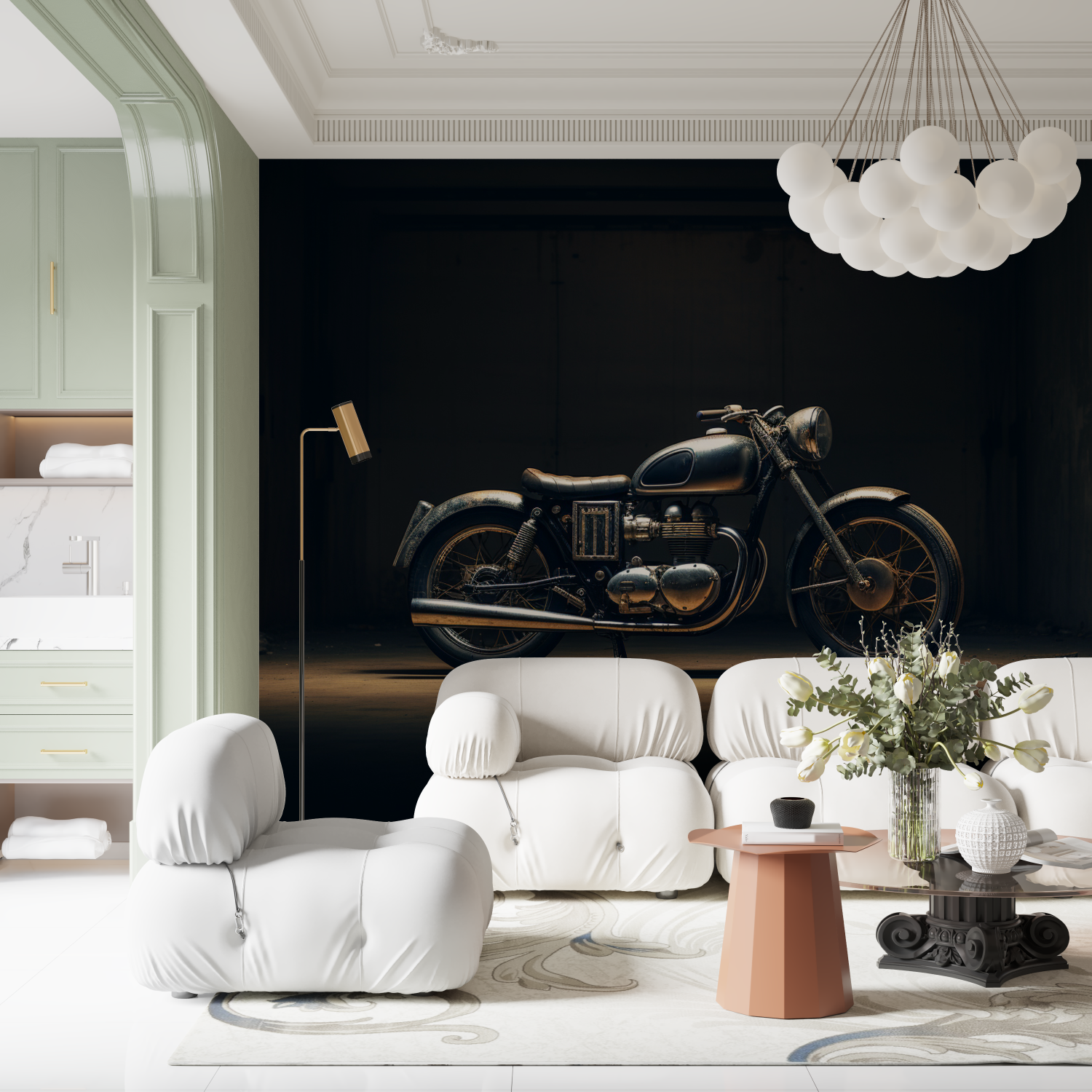 Papier peint moto roadster contemporain