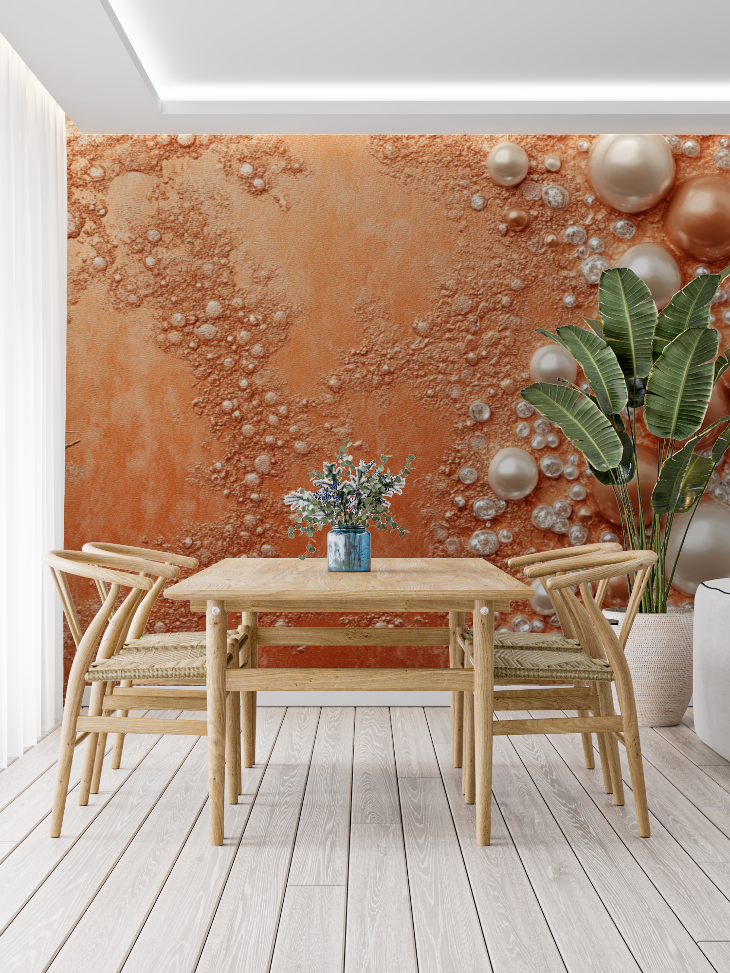 Papier peint terracotta et perl...crees panoramique tendance