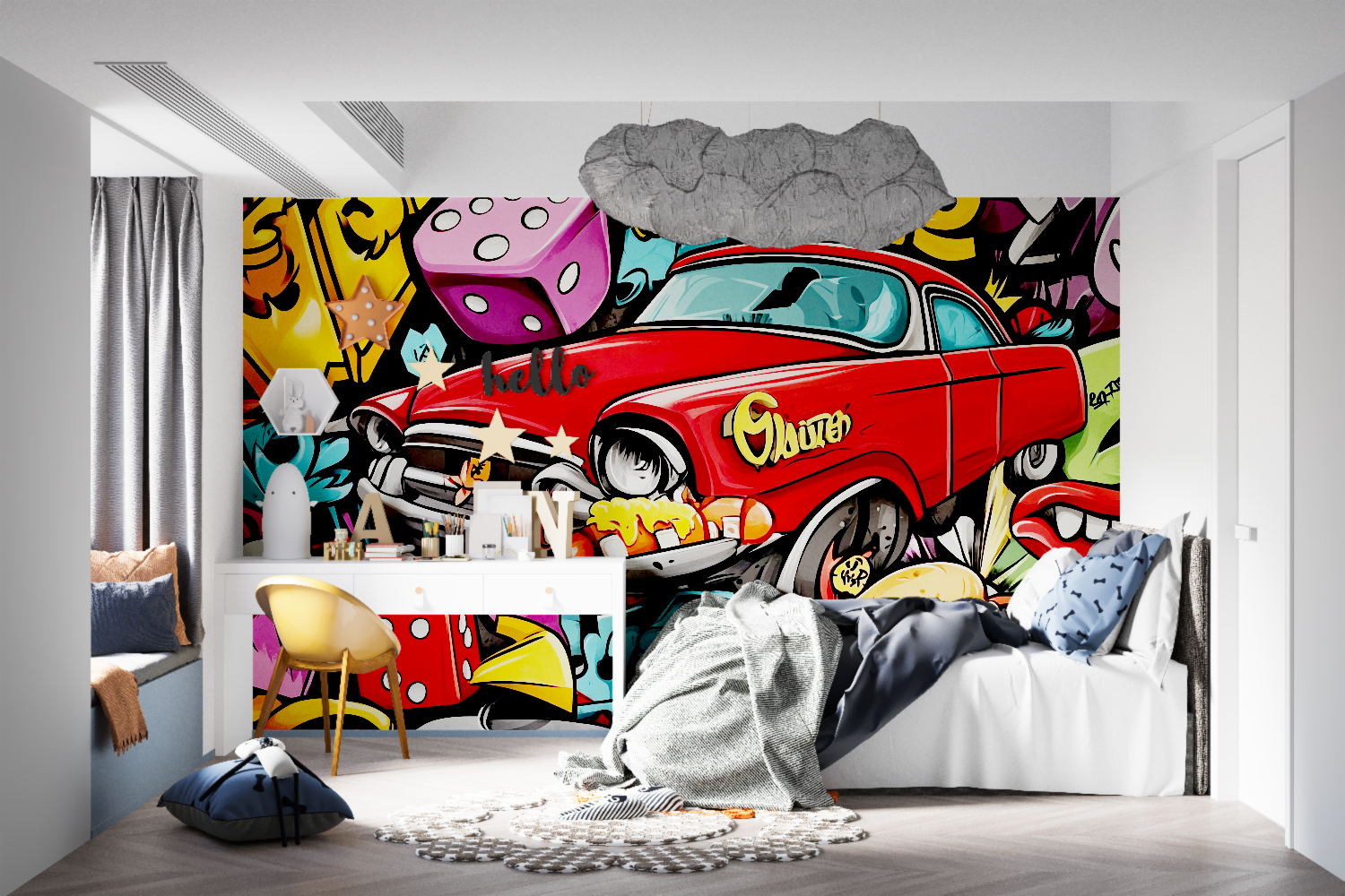 Papier peint graffiti tapisserie tapisseries murale