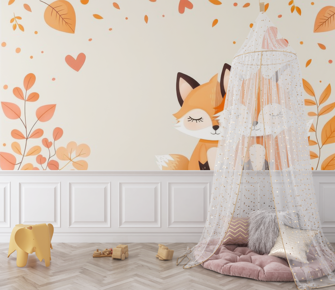 Papier peint renard dessin anime bebe