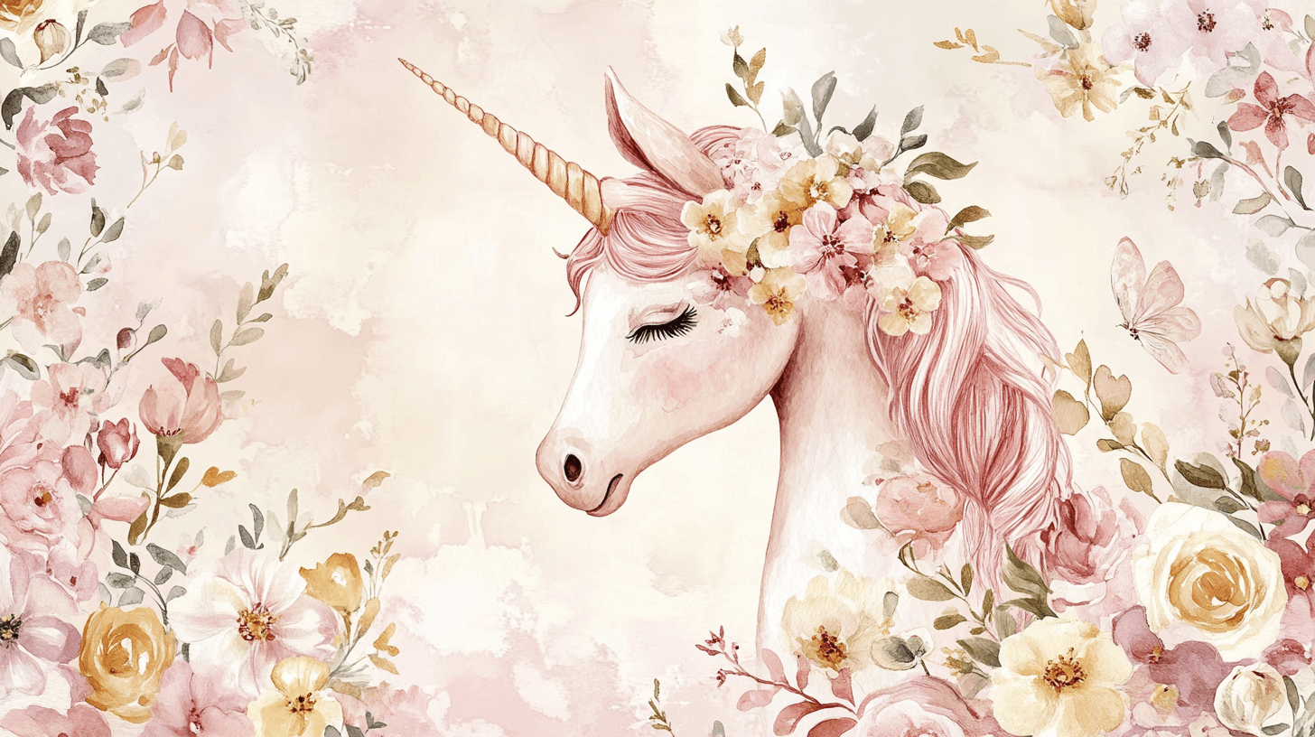 Papier Peint Déco Licorne Chambre Danseuse En Fleur