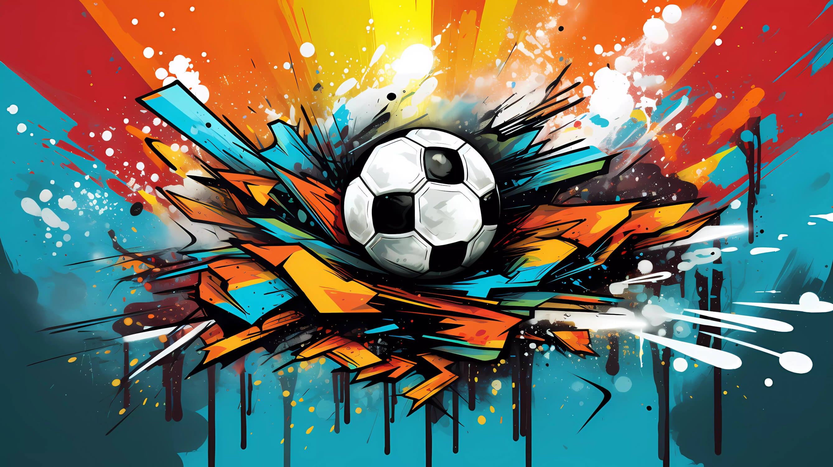 Papier Peint Graffiti Ballon Foot