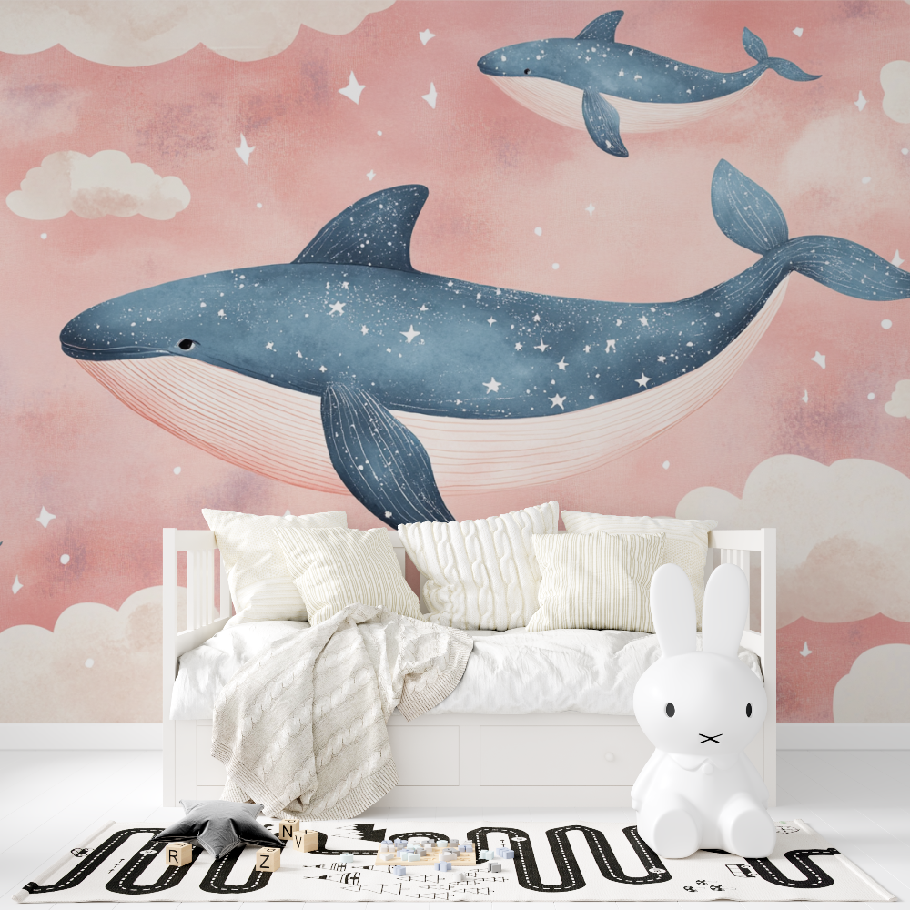 Papier peint fille classique nu...t baleine tapisserie fille