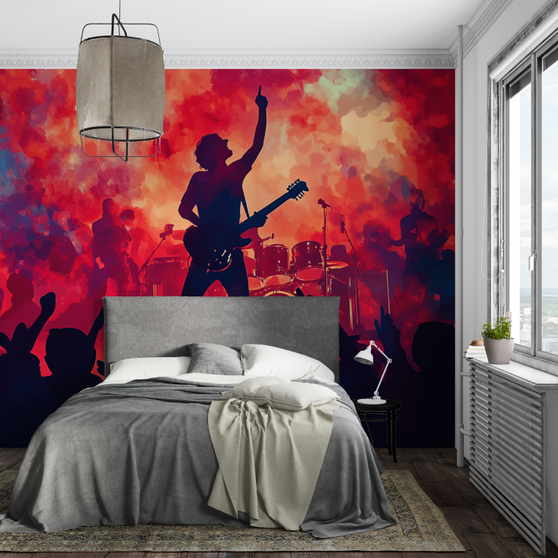 Papier peint festival rock piece ados