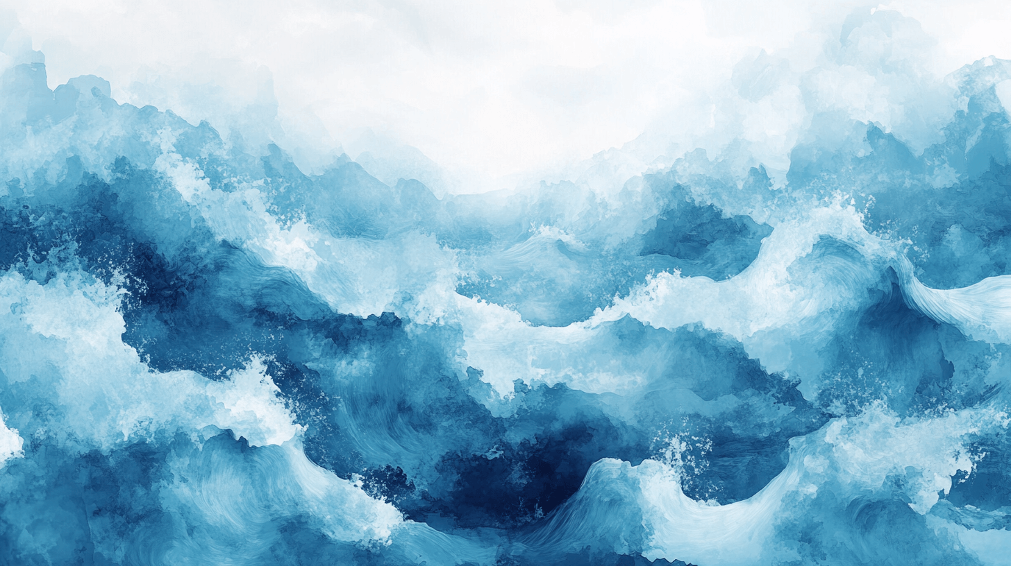 Papier Peint Aquarelle Grande Vague Dynamique
