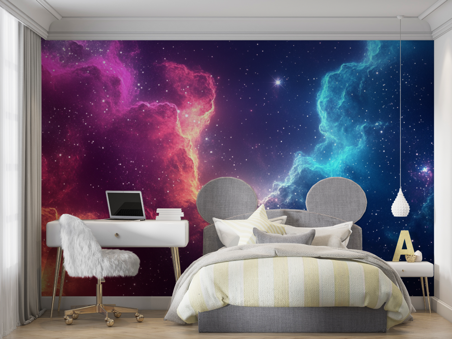 Papier peint galaxie mur chambre panoramique