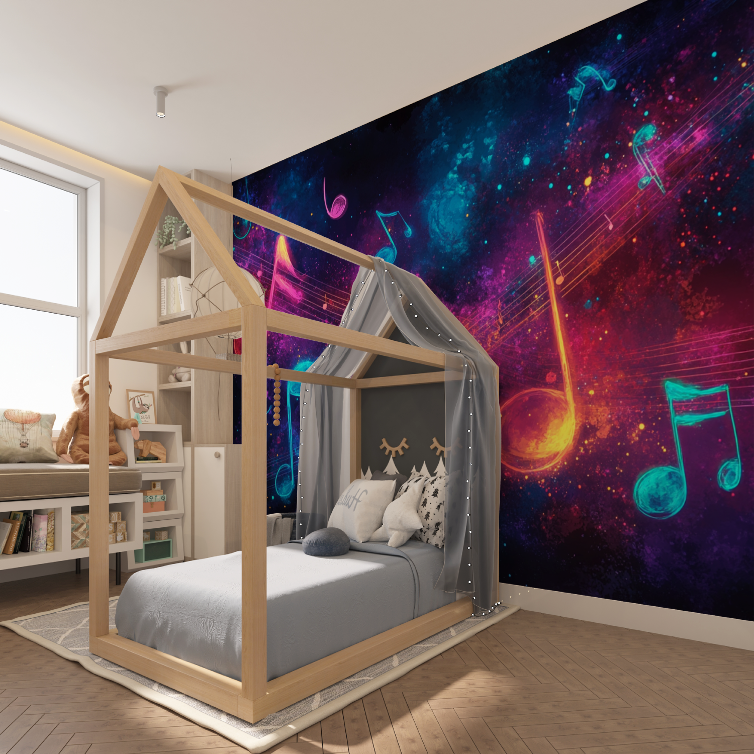 Papier peint imprime musique ado tapisserie hero