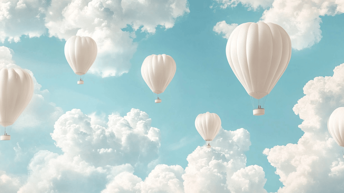 Papier Peint Montgolfière Et Nuages Dorés