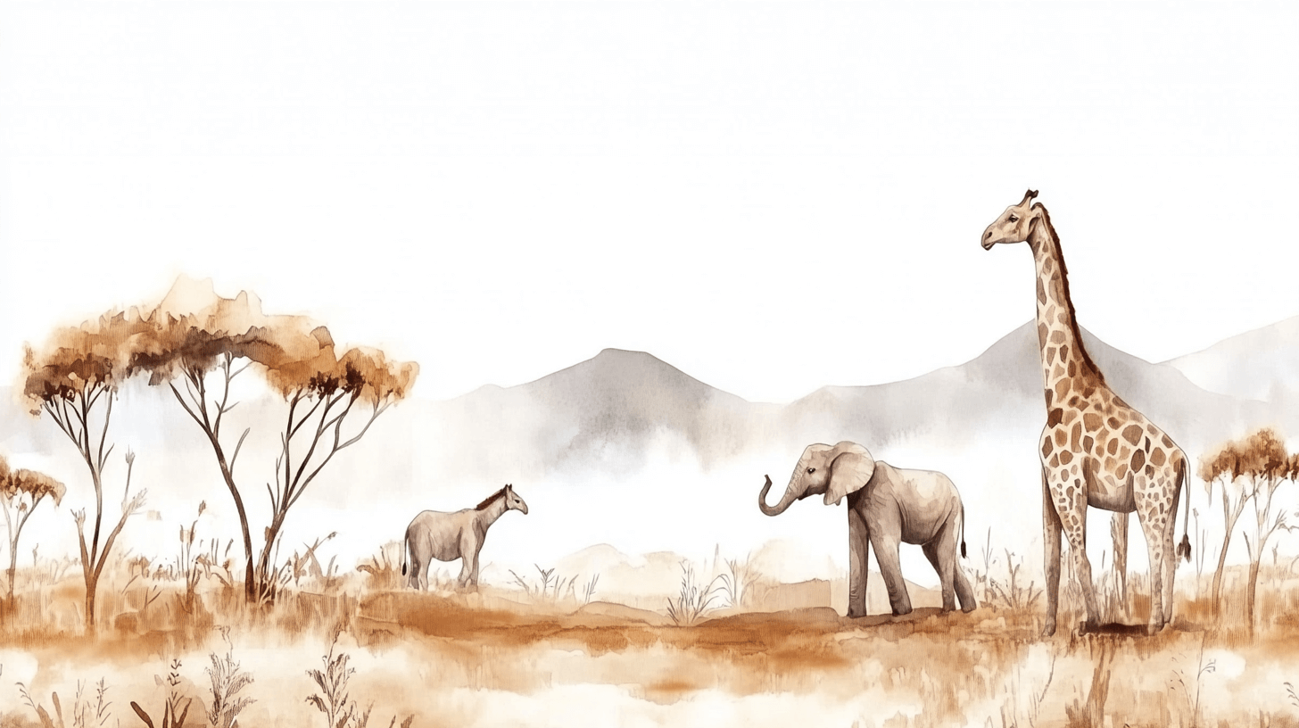 Papier Peint Animaux Savane Douce