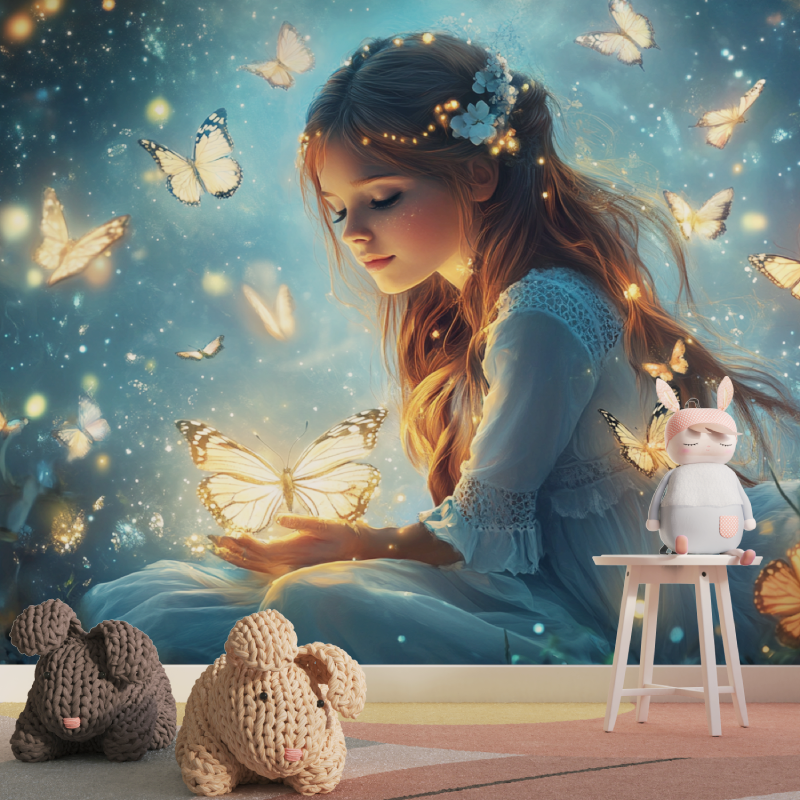 Papier peint princesse fee des ...lons tapisserie pour fille