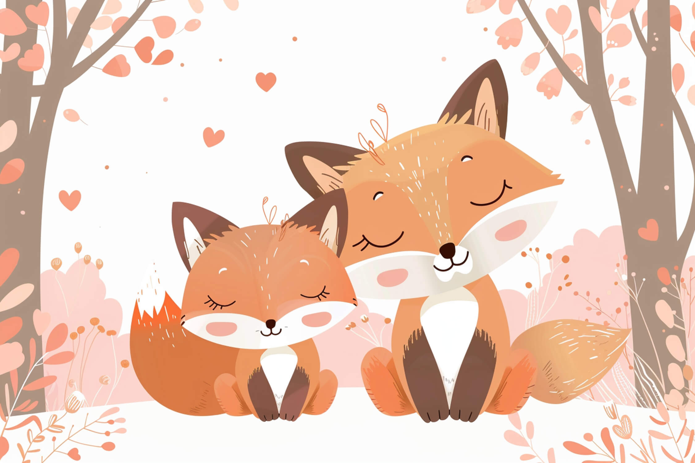 Papier Peint Renard Couple